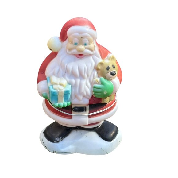 Empire Other - Vintage Santa Claus Light-Up Blow Mold Christmas 18" Gifts Presents Teddy Bear